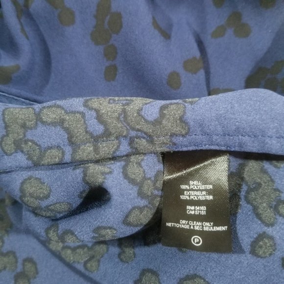 Ivanka Trump Blue & Black Spotted Blouse - Picture 7 of 8